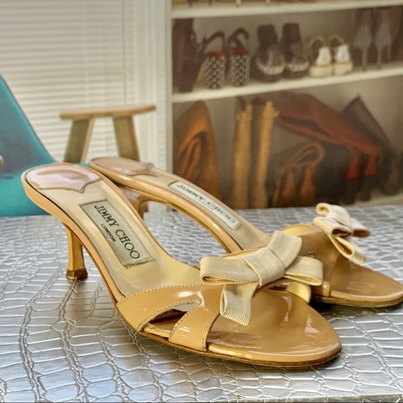 Jimmy Choo Patent Nude Kitten Heels - Picture 3 of 5